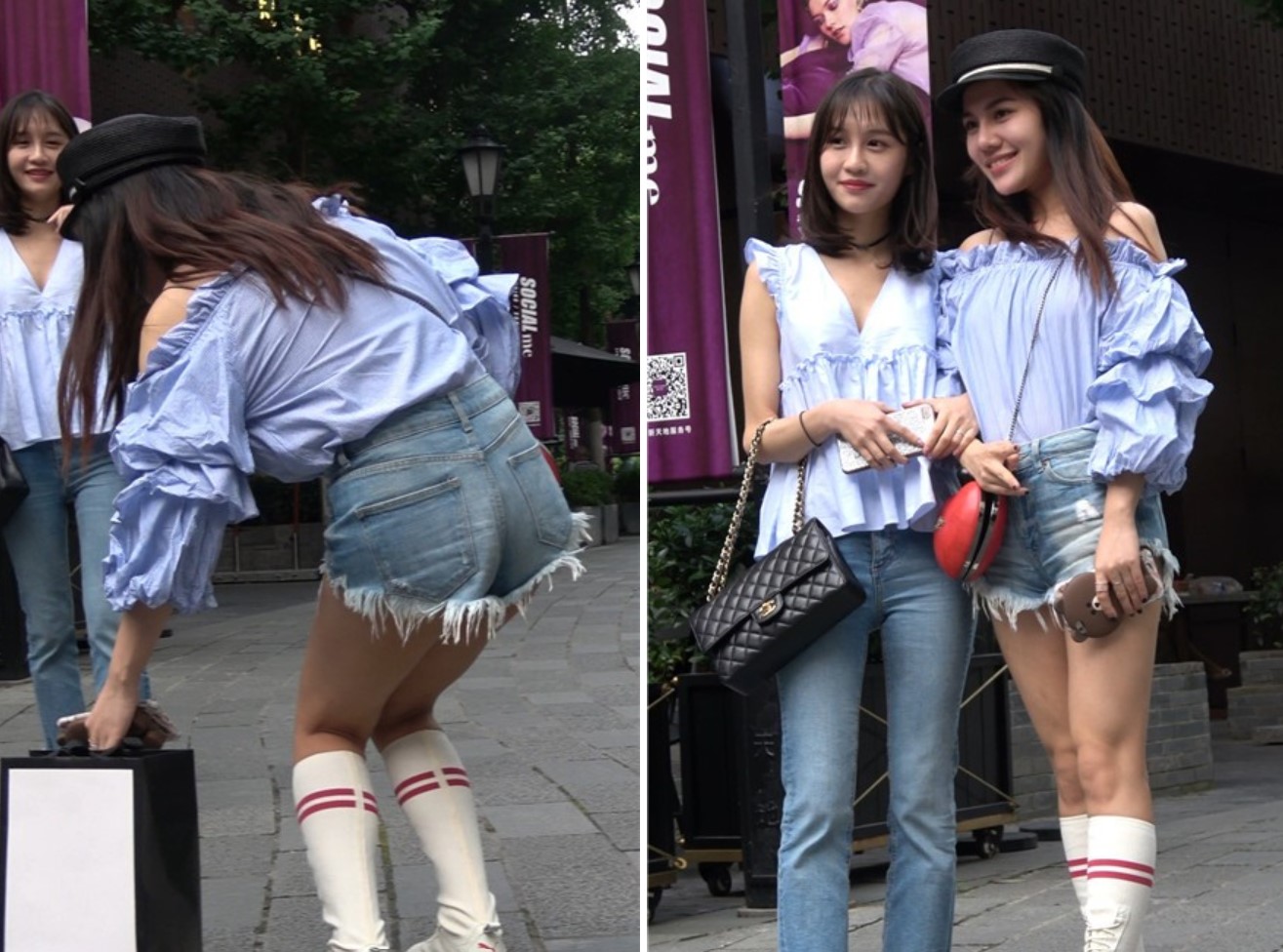 4K 时尚靓丽超短牛仔热裤黑帽女神姐姐 [766 MB]