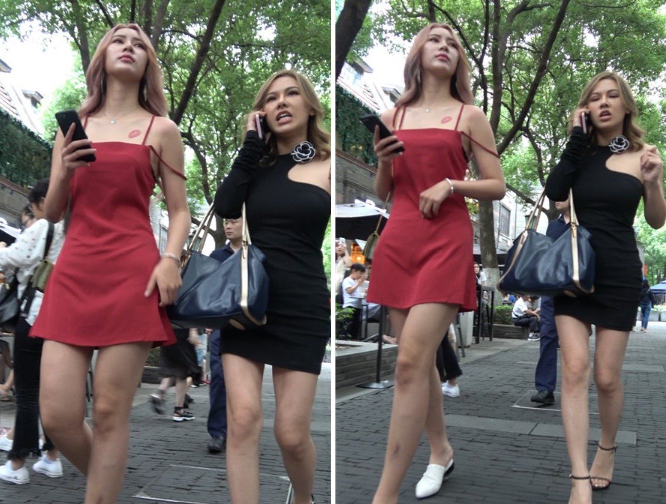 4K红色吊带裙超性感街拍美女下午茶 [1.13 GB]