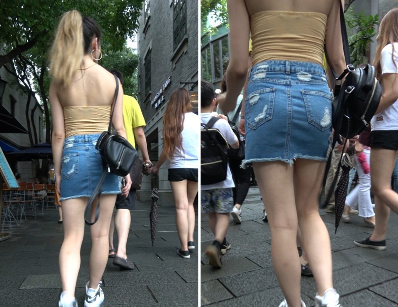 4K性感抹胸牛仔裙气质马尾辫街拍美女 [1.33 GB]