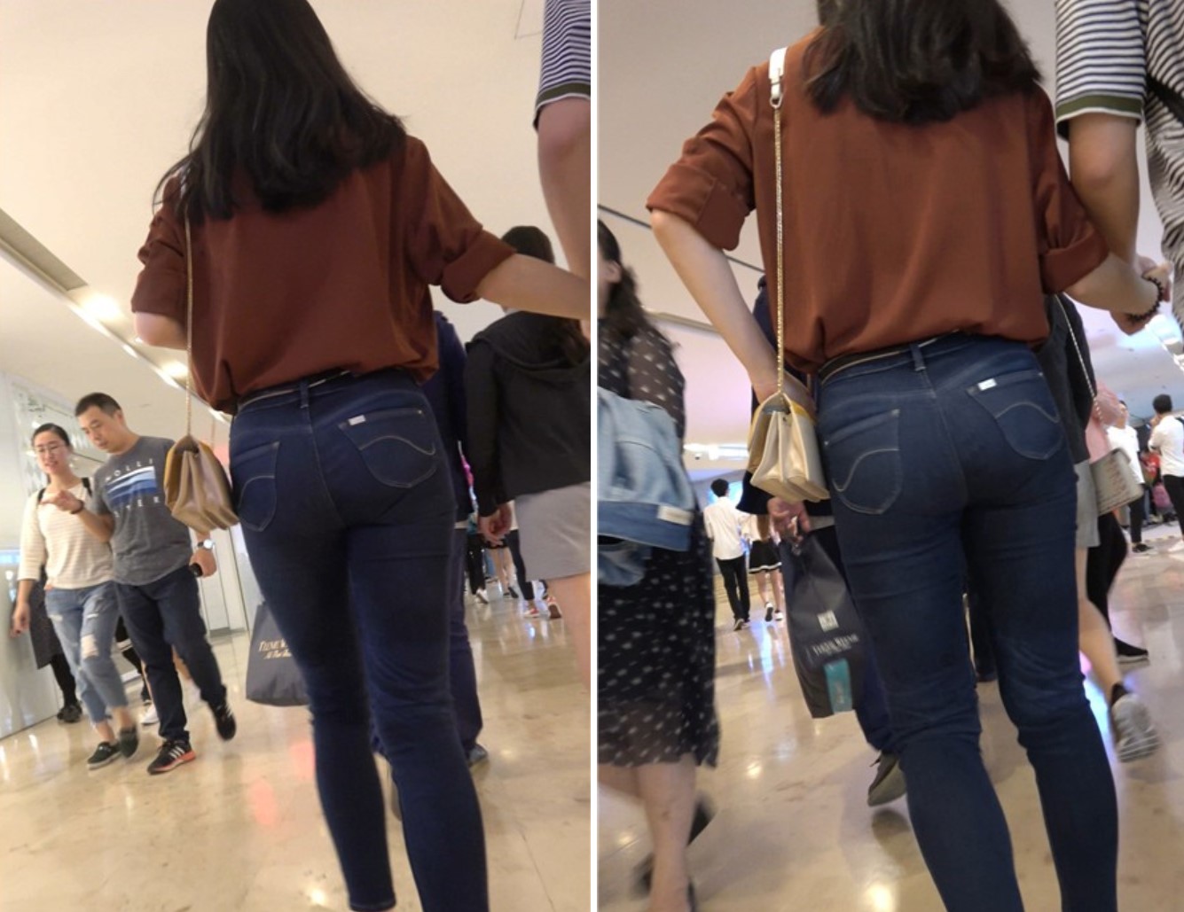 街拍紧身牛仔裤美女，个顶个的紧。 [1.14 GB]