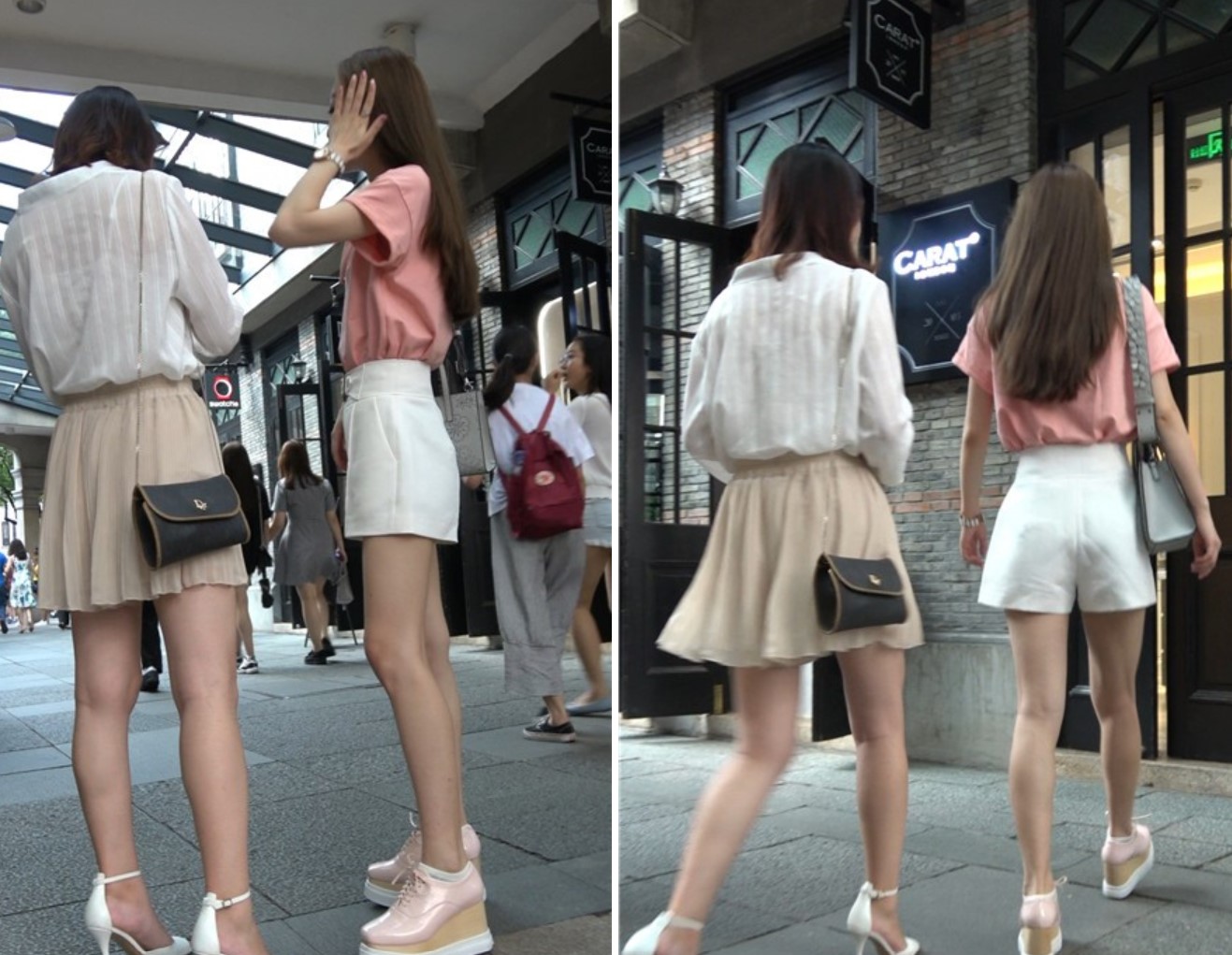 令人怦然心动的两位时尚街拍美女姐妹 [1.22 GB]