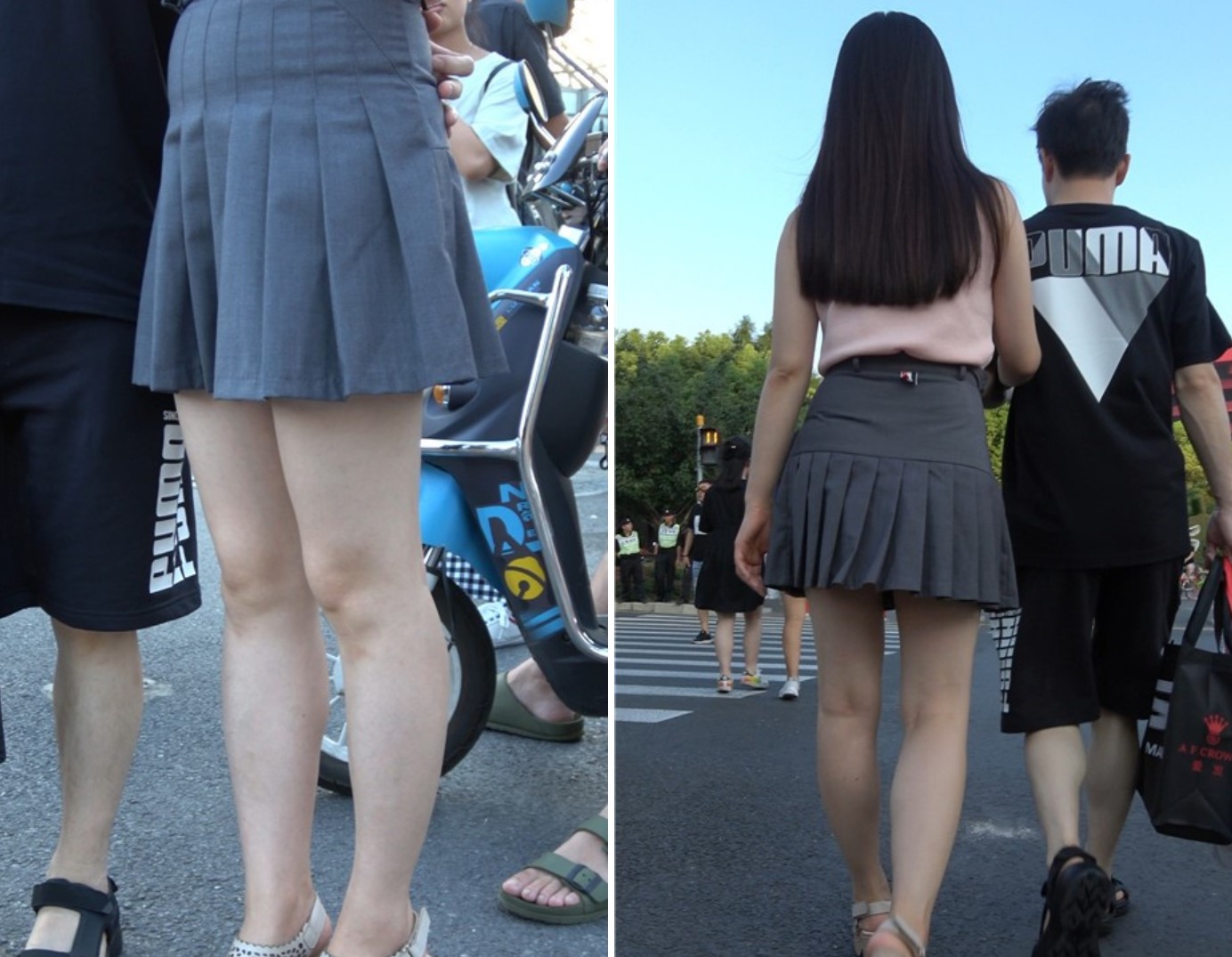 4K - 喝着星巴克的街拍短裙美腿小资女 [1.17 GB]