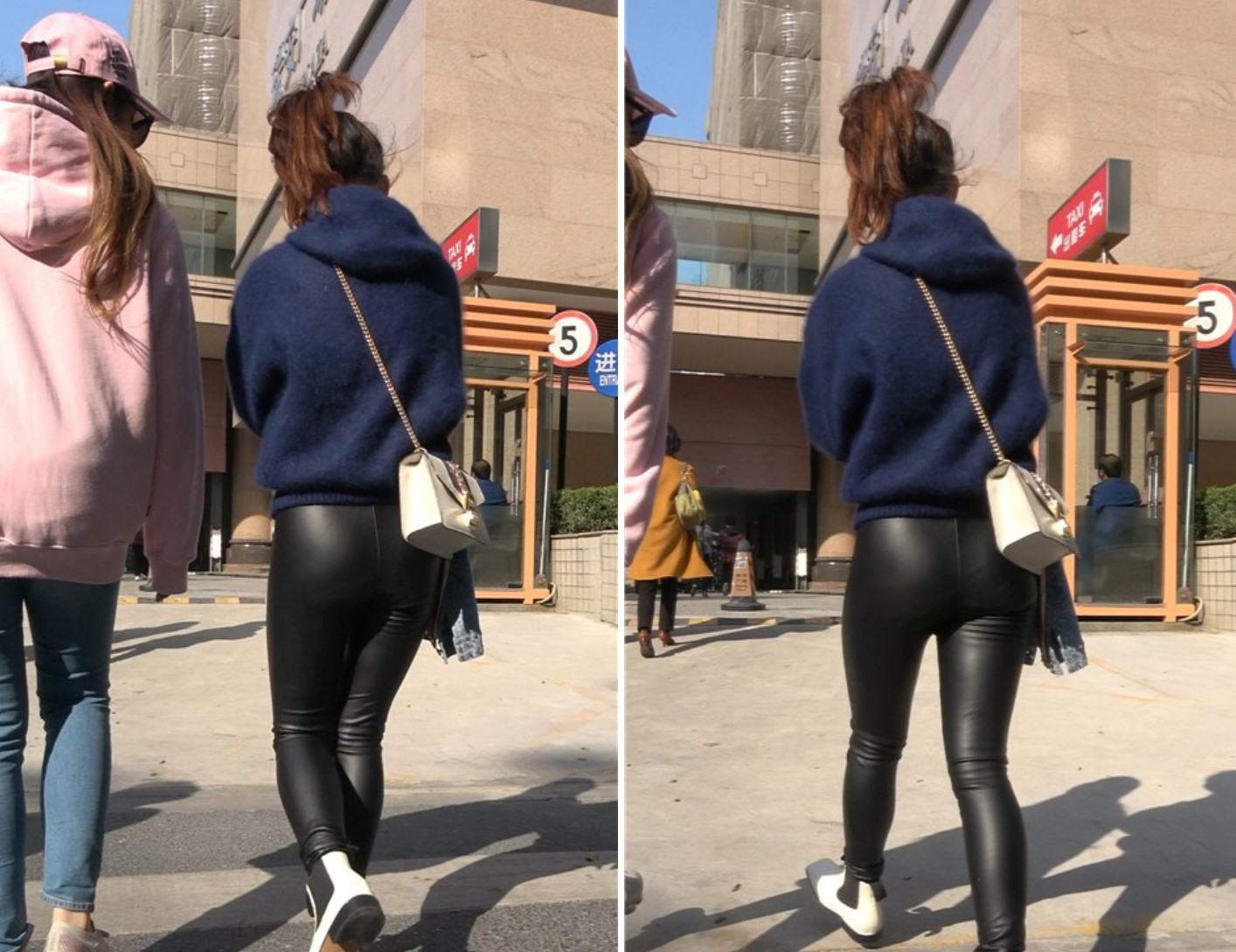 4K - 街拍皮裤翘臀美女第一季 [585 MB]