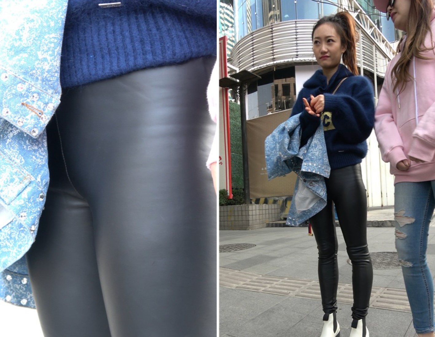 4K - 街拍翘臀紧身皮裤美女第二季 [538 MB]