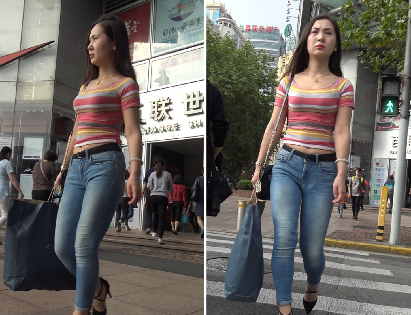 4K - 极品气质街拍牛仔美女 1 [0.98 GB]