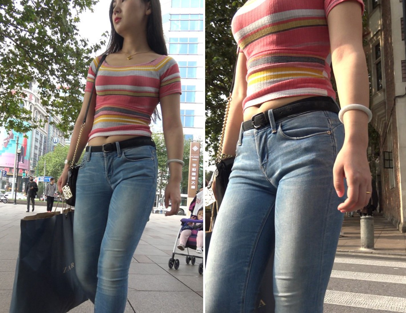 4K - 极品气质街拍牛仔美女 1 [0.98 GB]