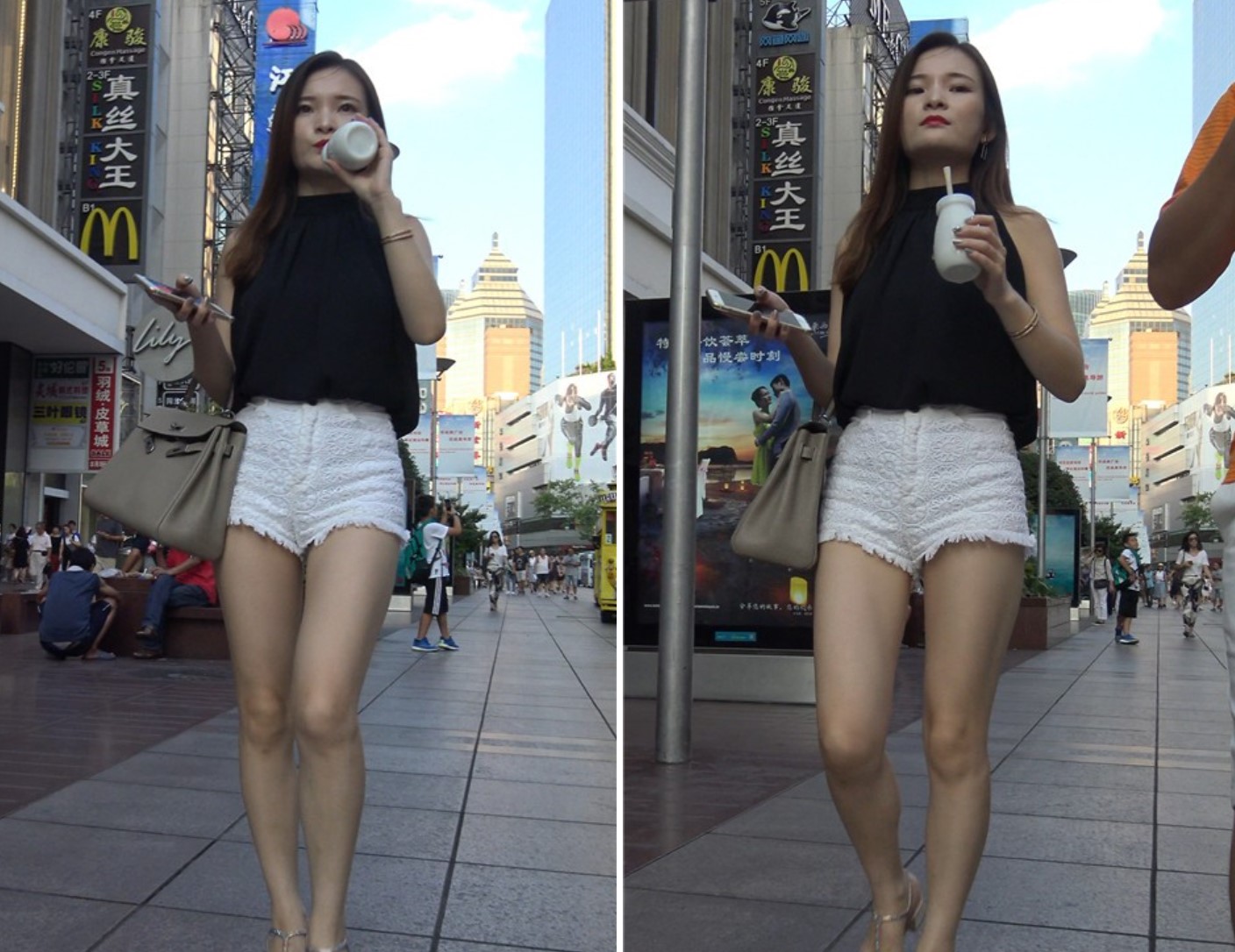 4K 跟拍白短热裤标准身材美腿美女 2 [846 MB]