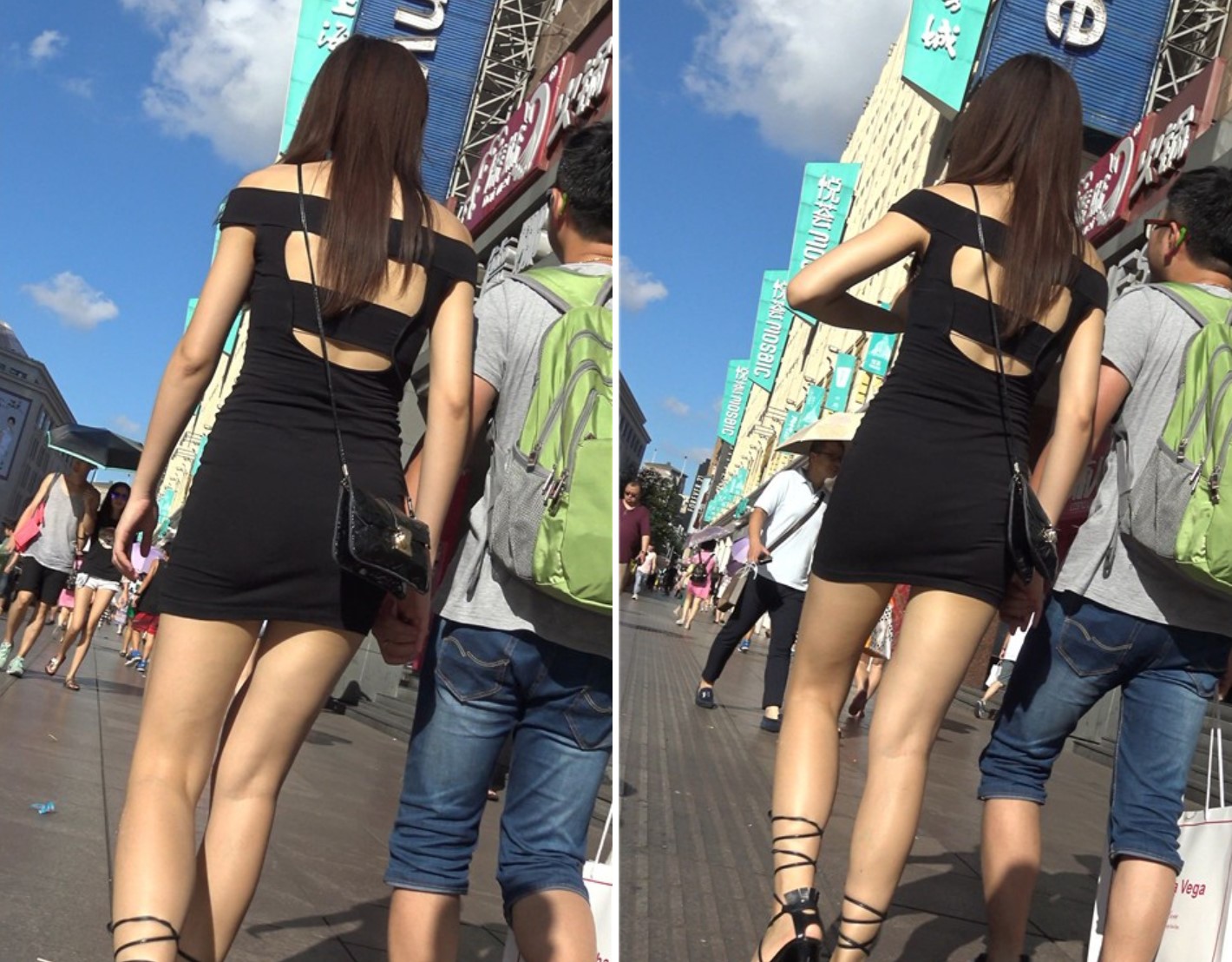 4K 街拍黑色紧身短裙美图高贵气质美女 [1.17 GB]