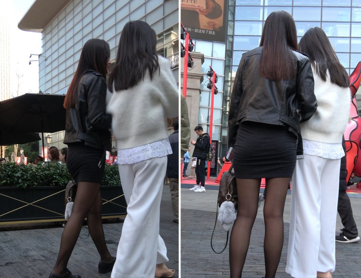 4K 街拍包臀短裙黑丝性感高跟美女 [1.02 GB]