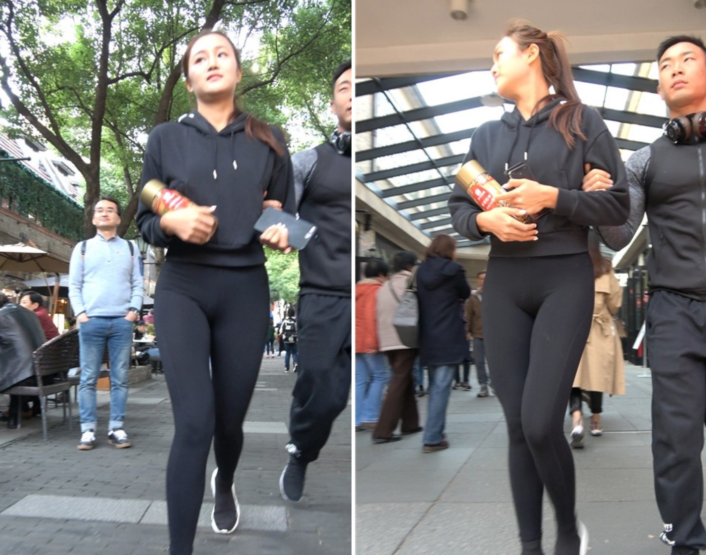 4K 街拍瑜伽裤运动鞋马尾辫美女 [1.06 GB]