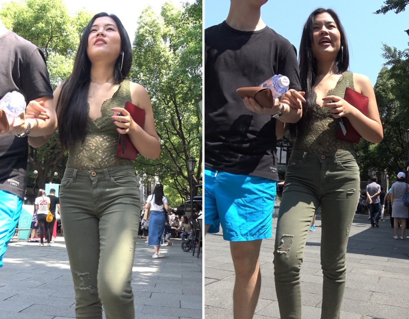 4K 军绿色紧身裤性感肥臀美女 [1.73 GB]