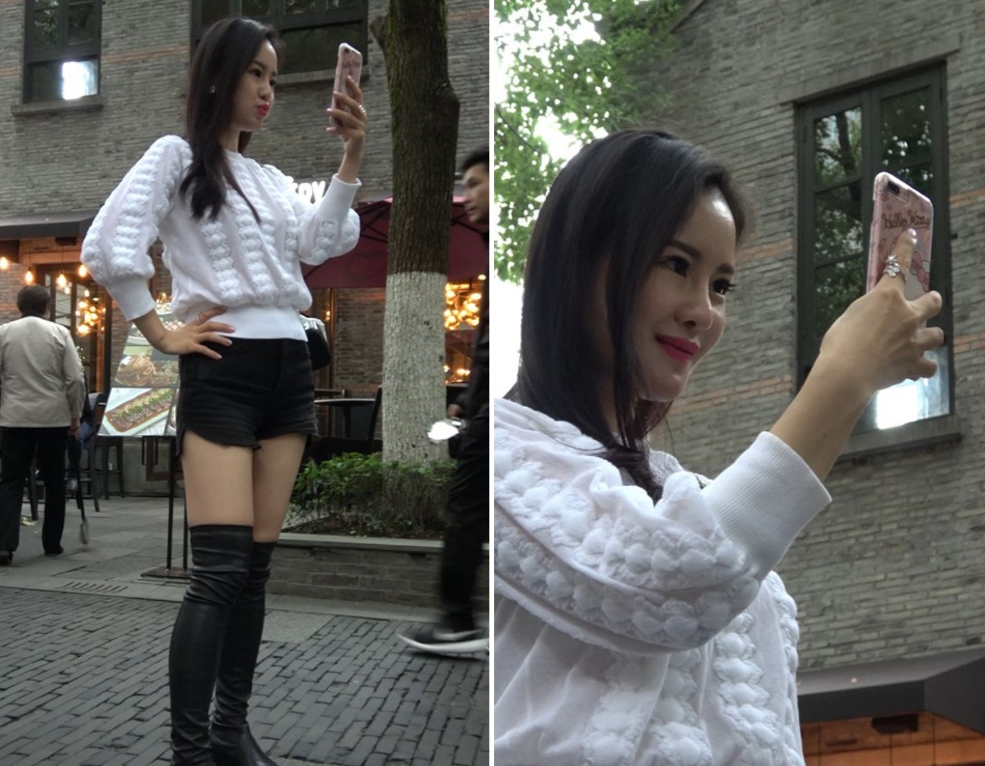 4K 街拍美腿性感姐妹拍照 [1.15 GB]