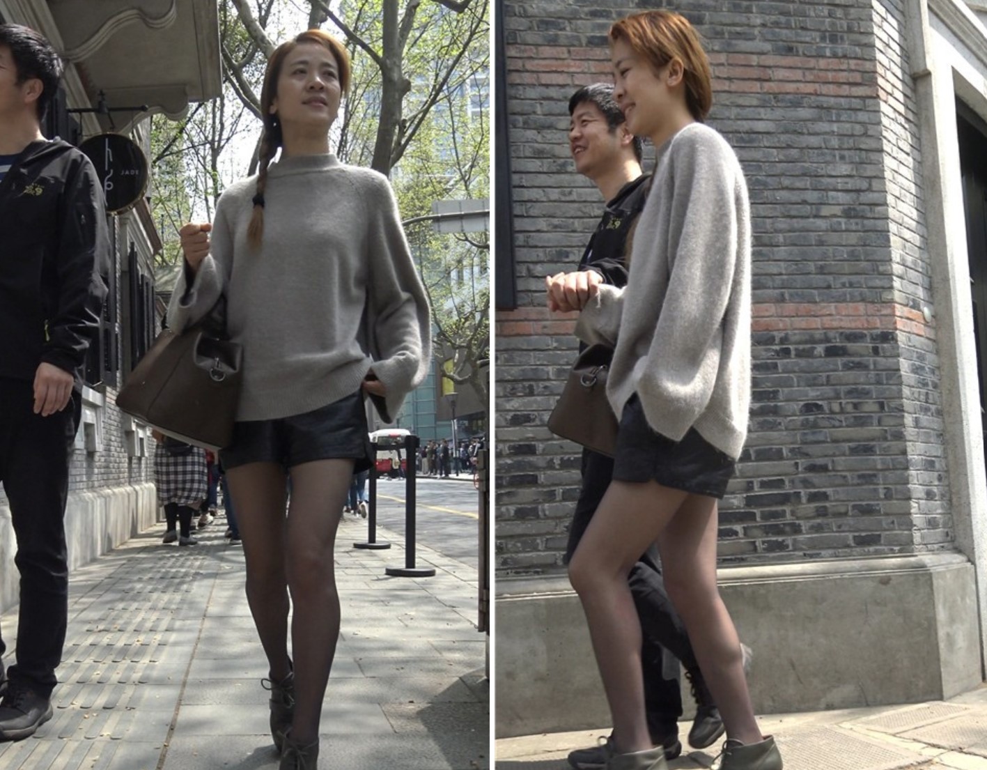 4K 街拍性感黑丝美腿成熟美女 [874 MB]