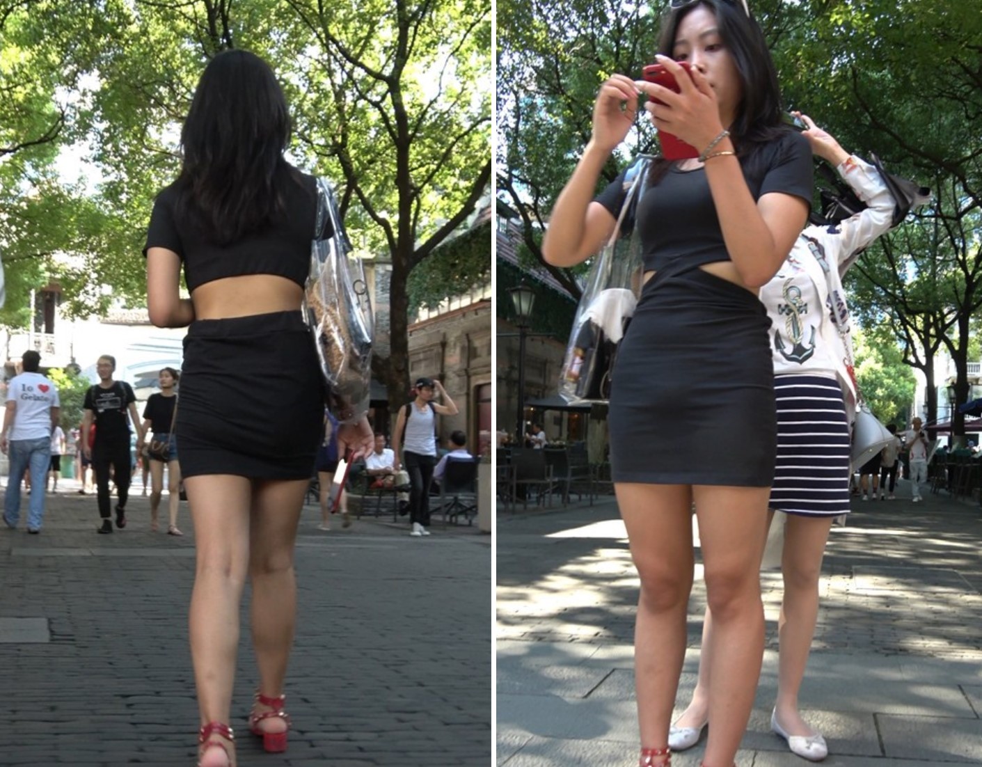 4K 完美身材高颜值紧身裙街拍美女美腿 [1.66 GB]