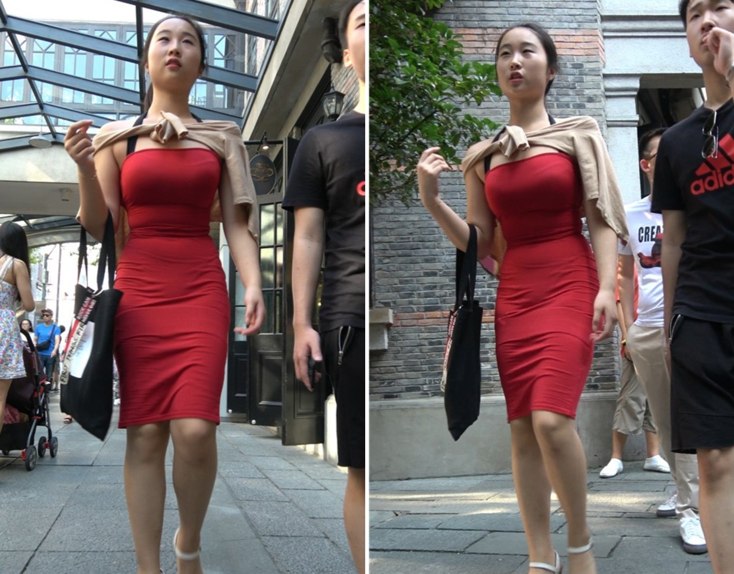 4K 性感身材大红包臀裙街拍高跟美女 [1.91 GB]