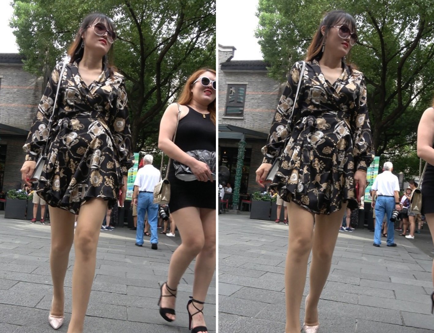 4K 花裙子街拍丝袜高跟鞋美女 [807 MB]