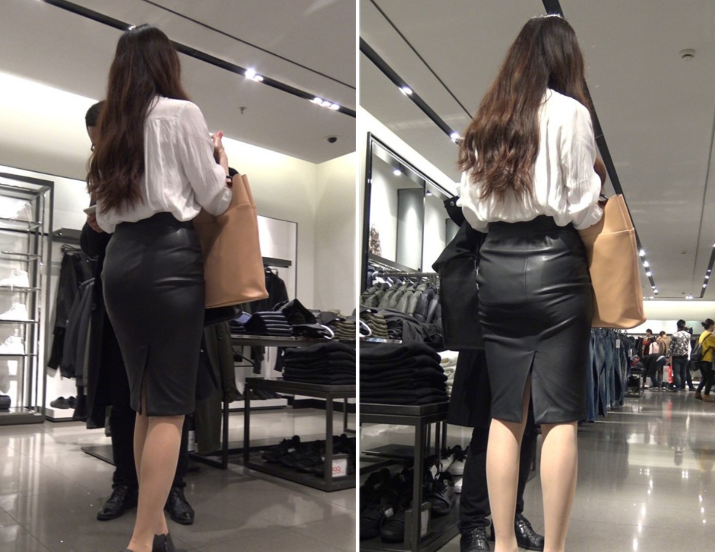 4K 白衬衫黑色紧身裙美女买衣服 2 [1.61 GB]