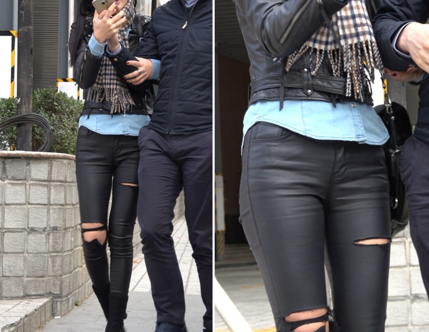 4K 街拍性感的皮裤御姐 2 [821 MB]