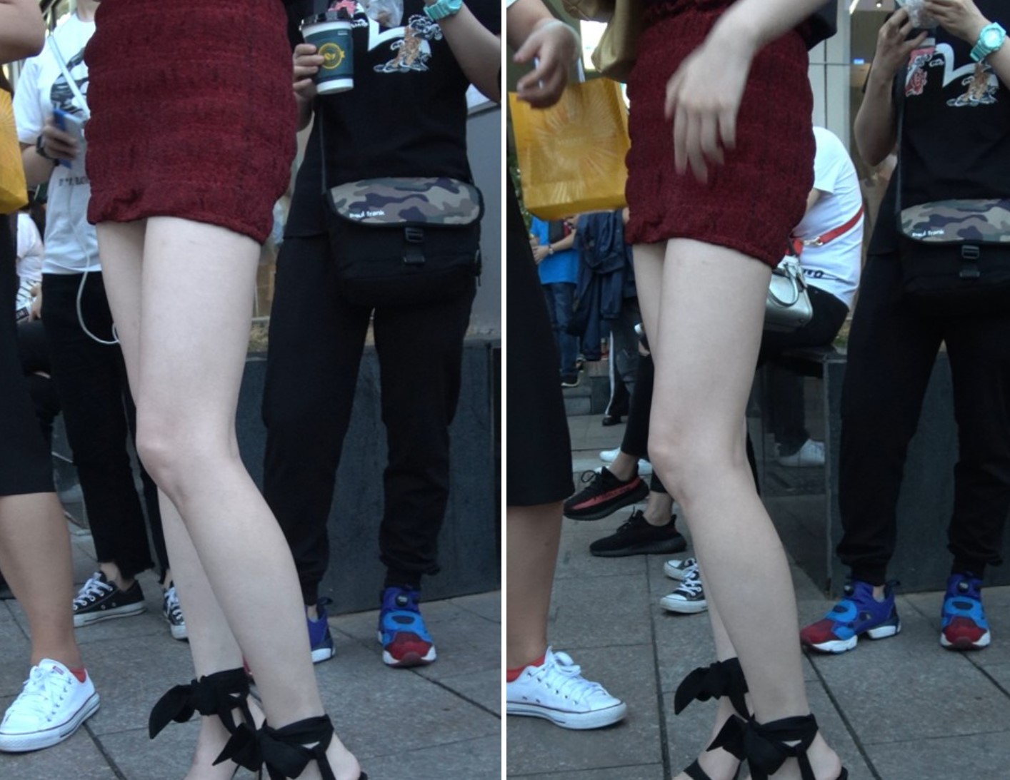 4K 性感美腿街拍高跟短裙美女