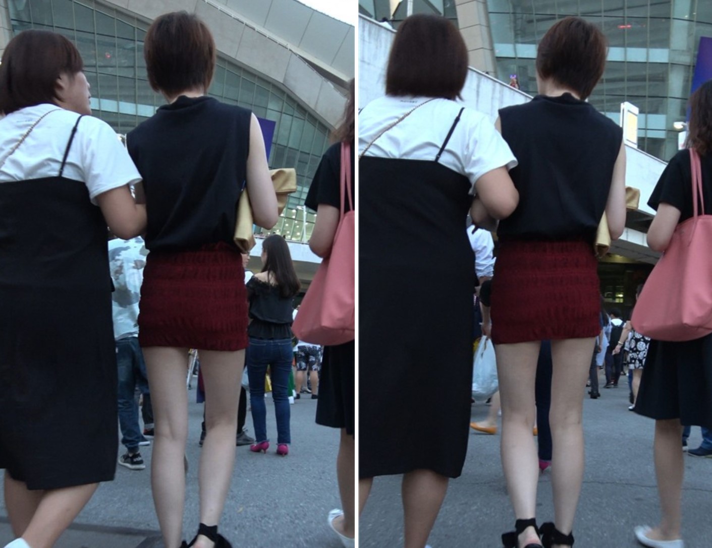 4K 性感美腿街拍高跟短裙美女