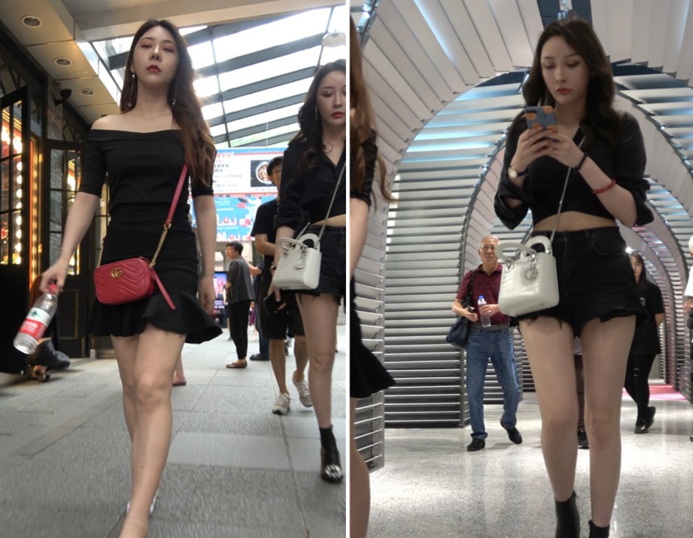 4K 性感身材短裙短裤美女姐妹