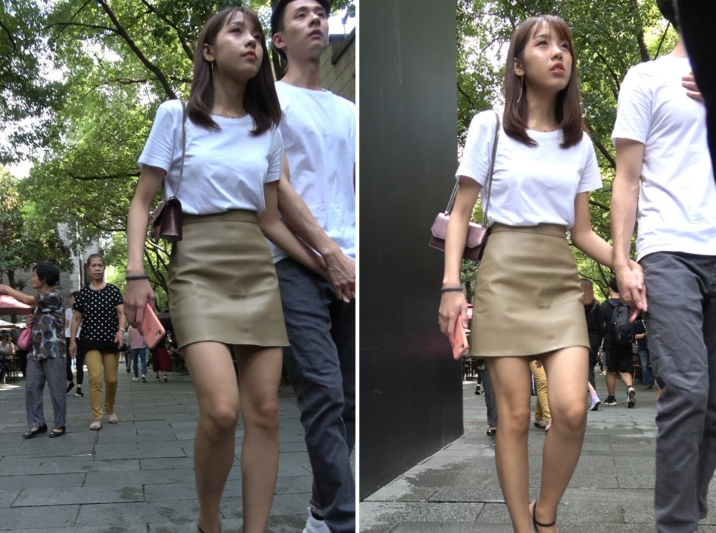 4K 白衬衫短裙高跟靓丽美女小姐姐