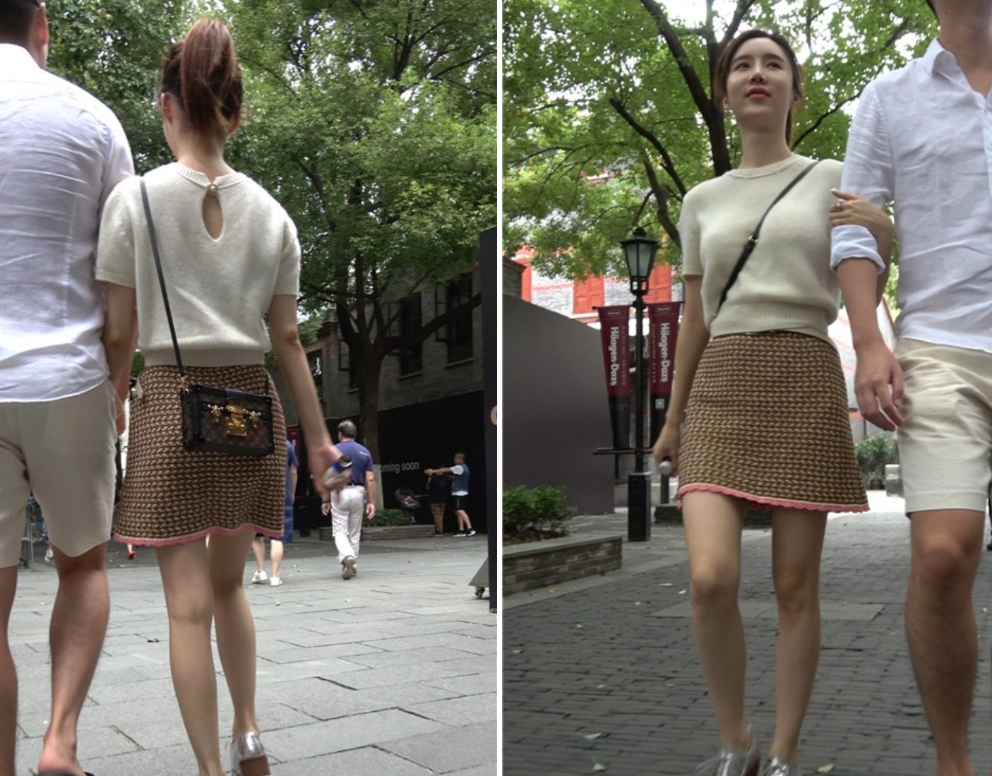 4K 短裙气质街拍美女小姐姐