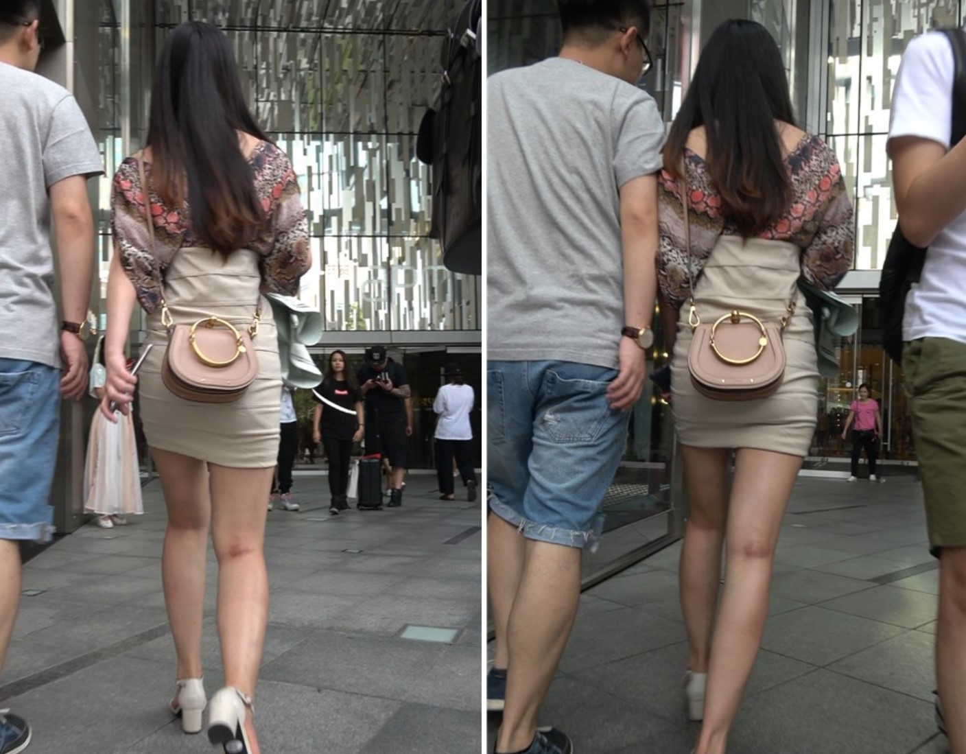 4K 完美身材高颜值短裙高跟美女