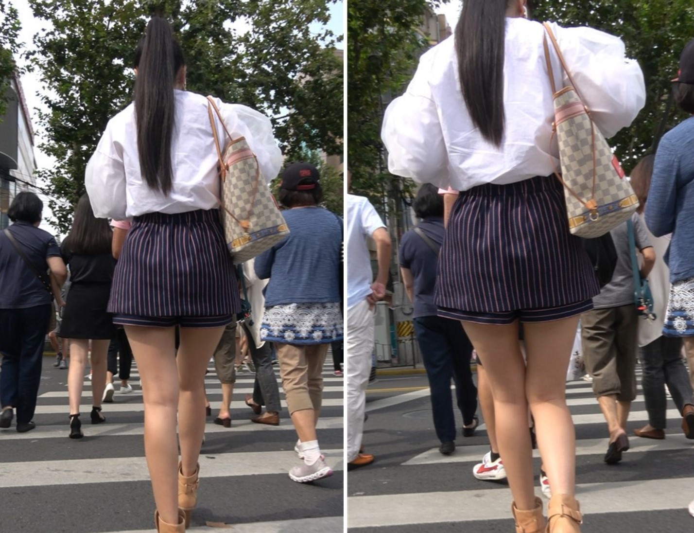 4K 极品美腿白衬衫长马尾辫美女姐姐