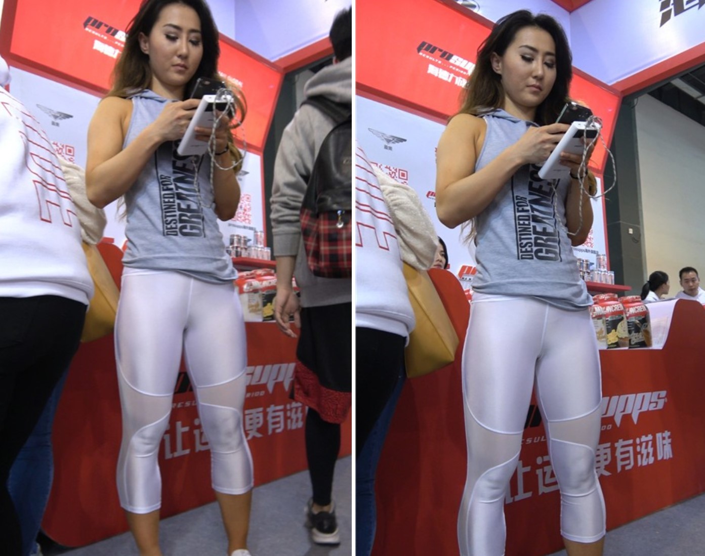 4K 丰腴紧身弹力裤健身美女