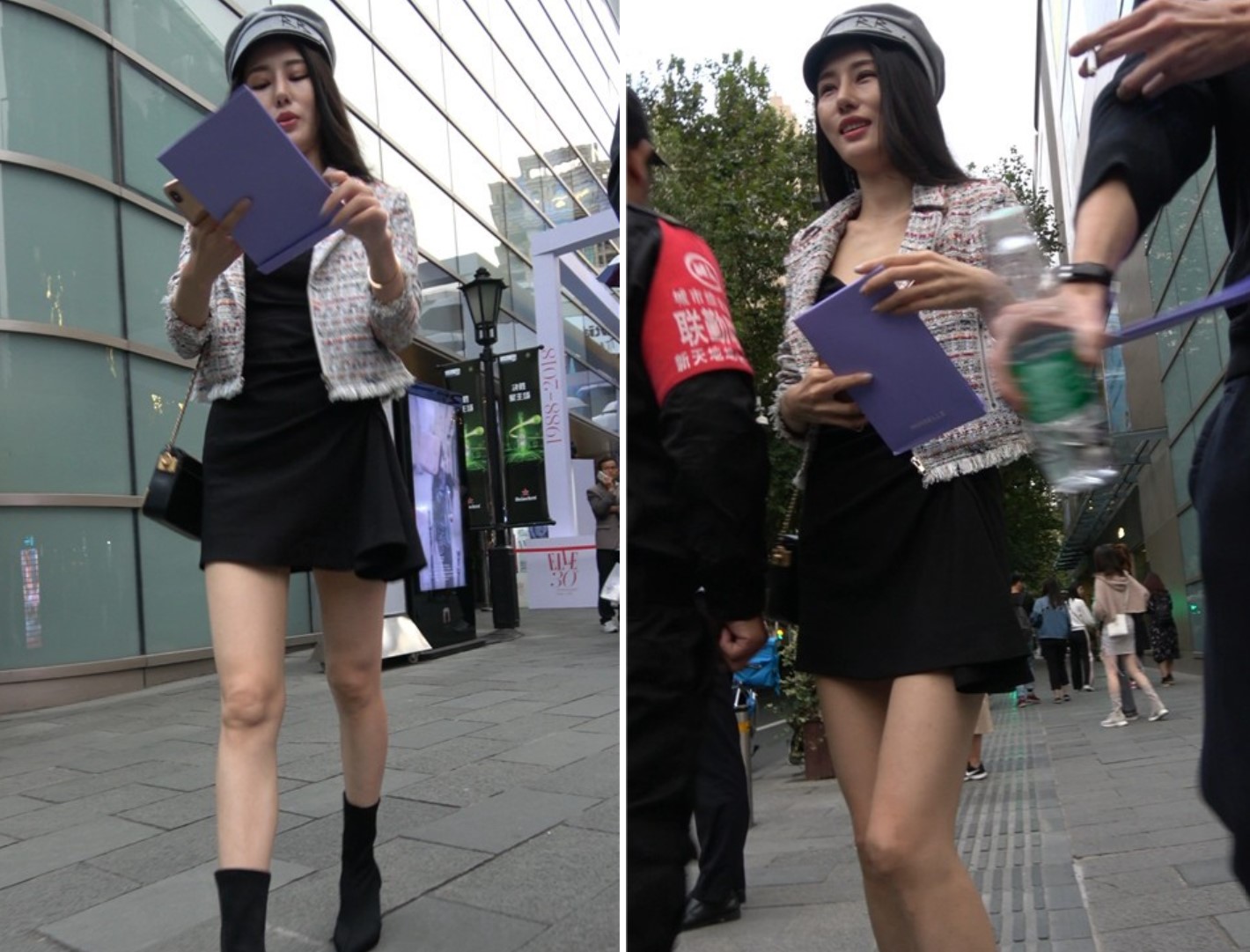 4K - 街拍高挑长腿高跟鞋短裙美女 [925 MB/MP4]