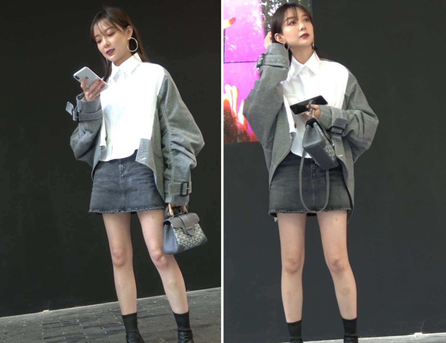 4K - 牛仔短裙时尚街拍美女 [1.73 GB/MP4]