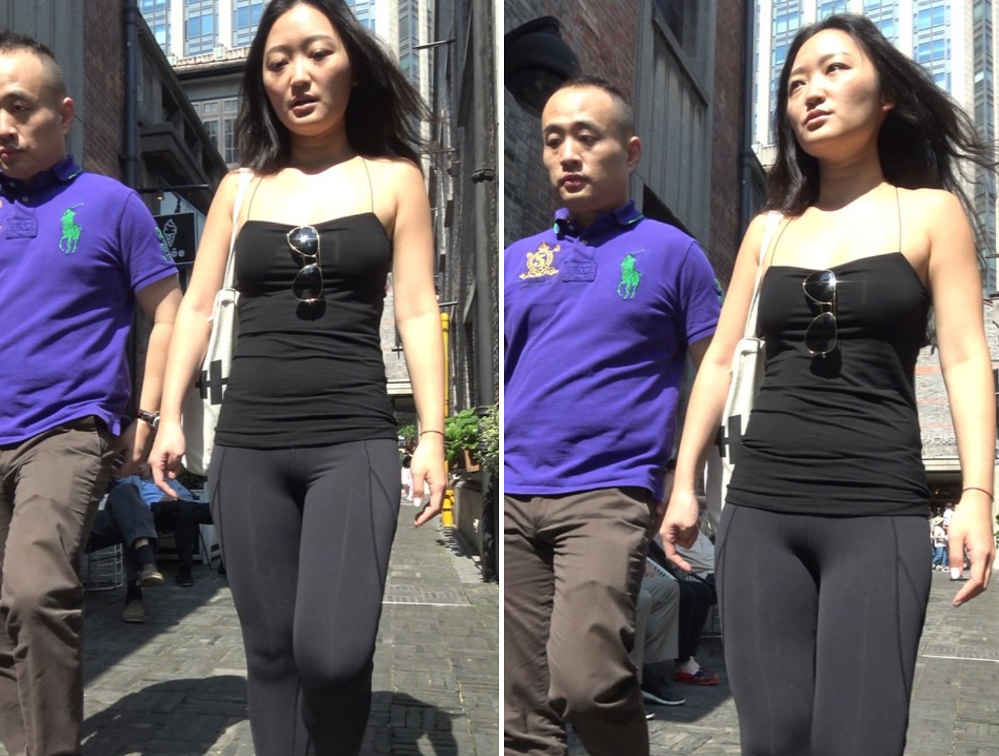 极品黑色紧身运动裤街拍美女 [0.99 GB/MP4]