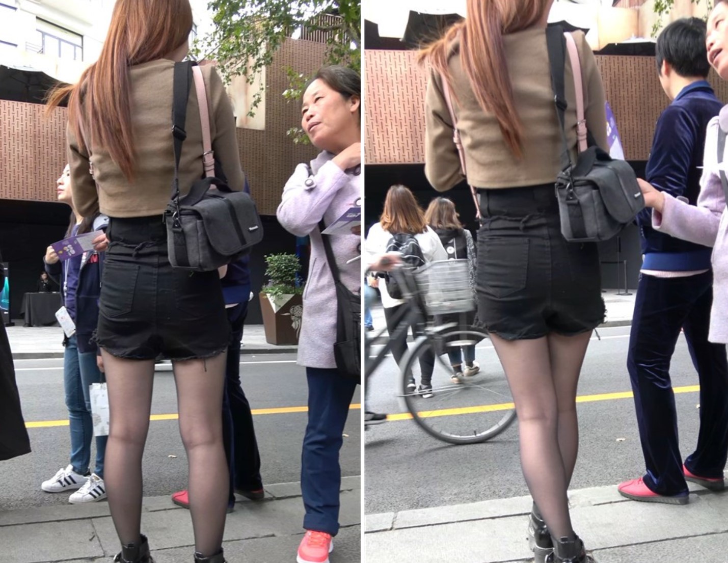 街拍高腰热裤黑丝街拍美腿美妇 [1.35 GB/MP4]