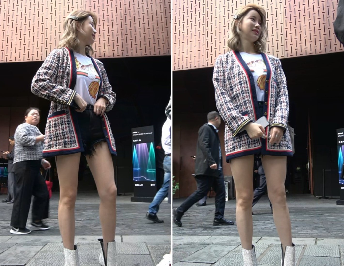 4K - 大长腿街拍热裤高颜值气质街拍美女 [1.66 GB/MP4]