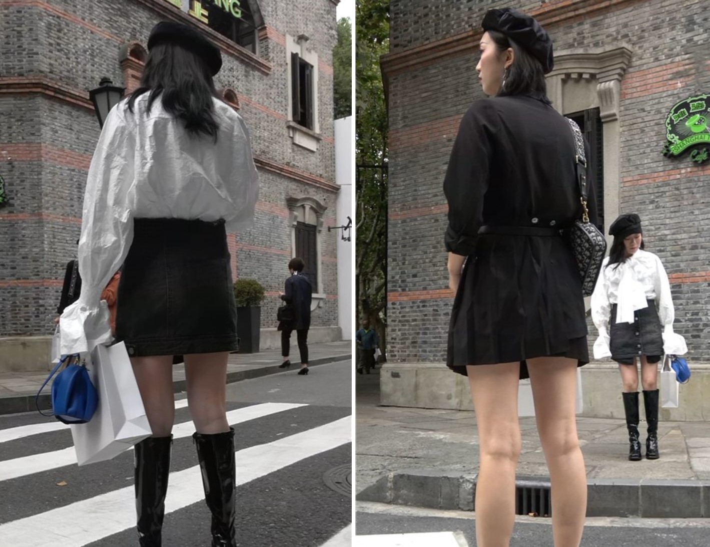 4K - 打扮时尚美女姐妹街头摆拍 [884 MB/MP4]