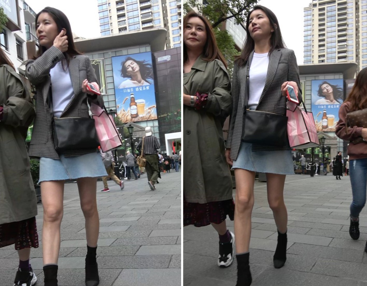 4K - 街拍牛仔裙美腿成熟美女姐姐 [1.00 GB/MP4]