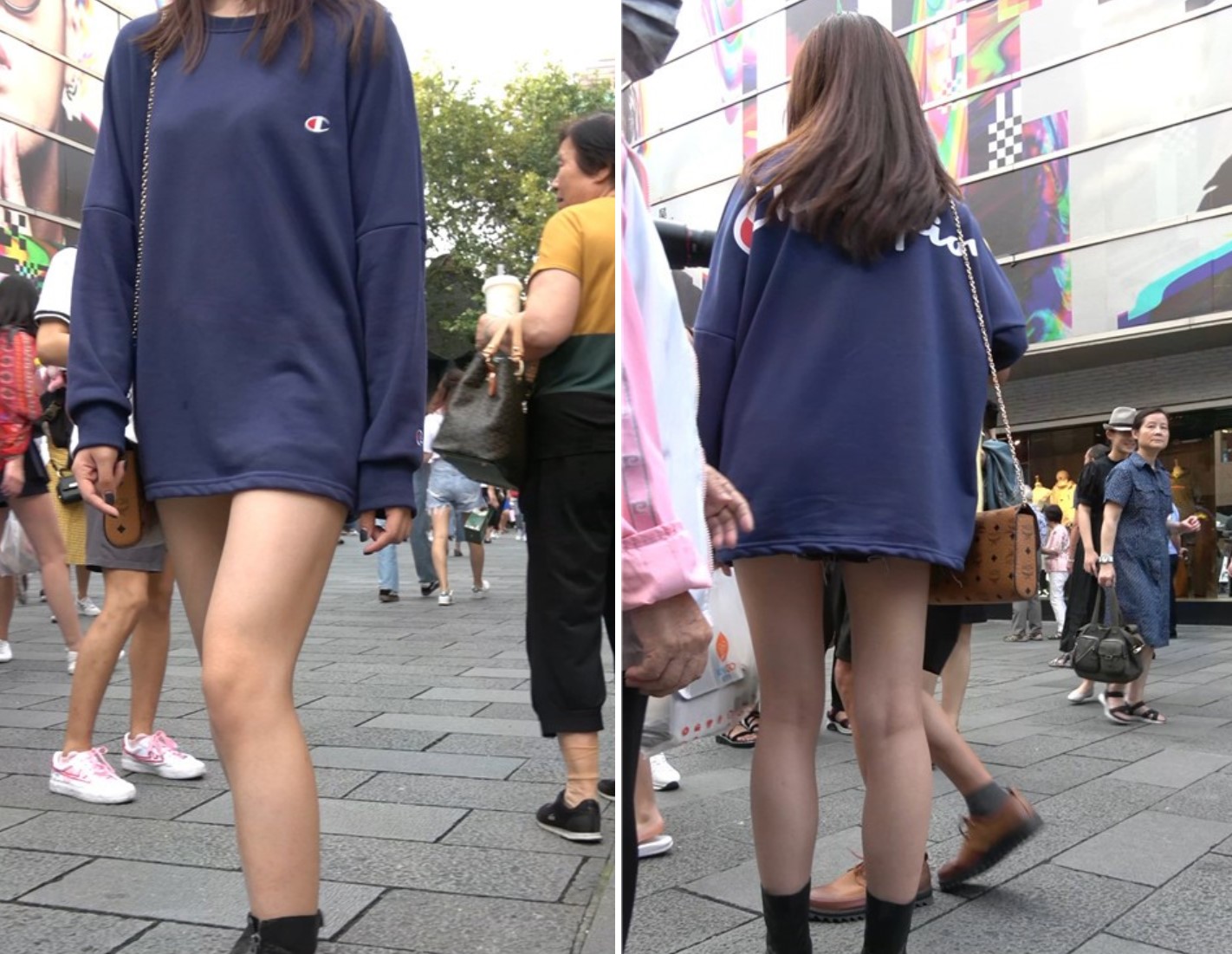 4K - 模特气质的街拍美腿美女摆拍 [1.36 GB/MP4]