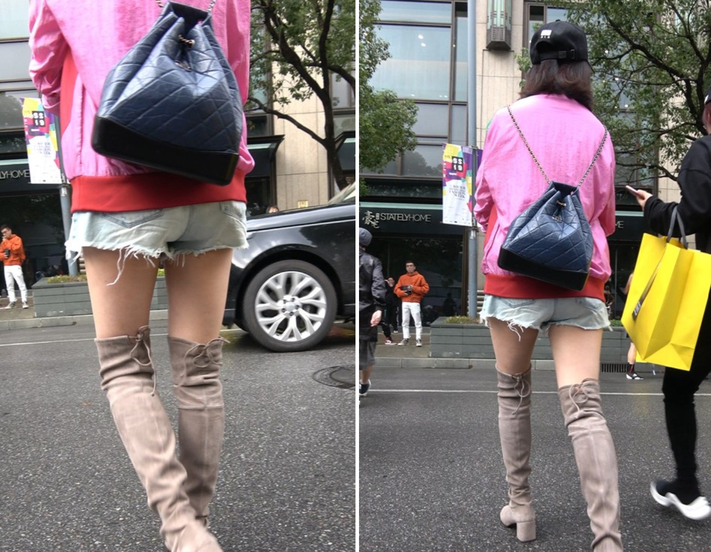 4K - 修长美腿街拍热裤高挑气质女神 [1.14 GB]