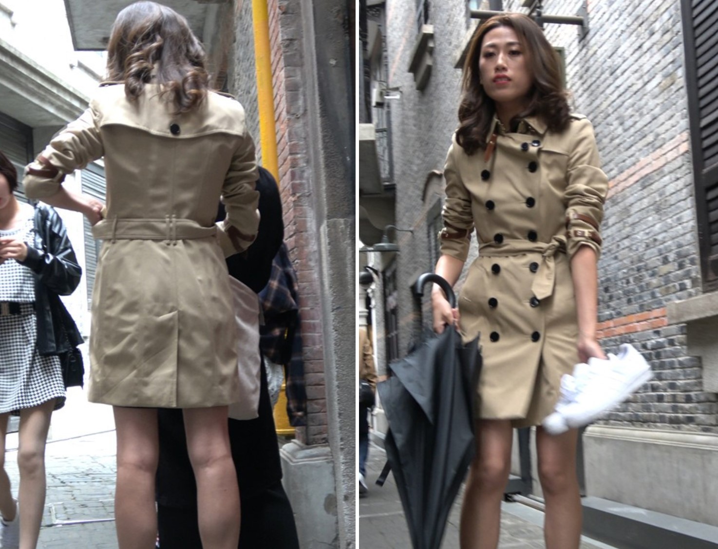 4K - 黑色高跟美腿苗条身材街拍美女 [1.14 GB/MP4]