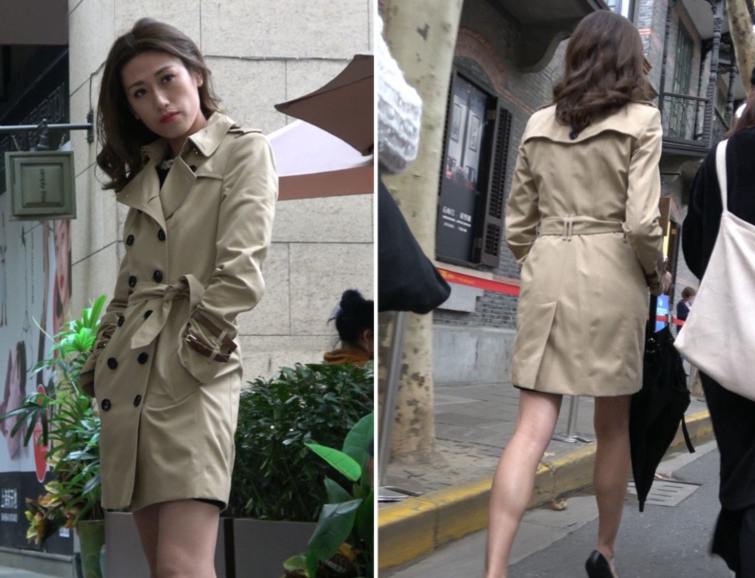 4K - 黑色高跟美腿苗条身材街拍美女 [1.14 GB/MP4]