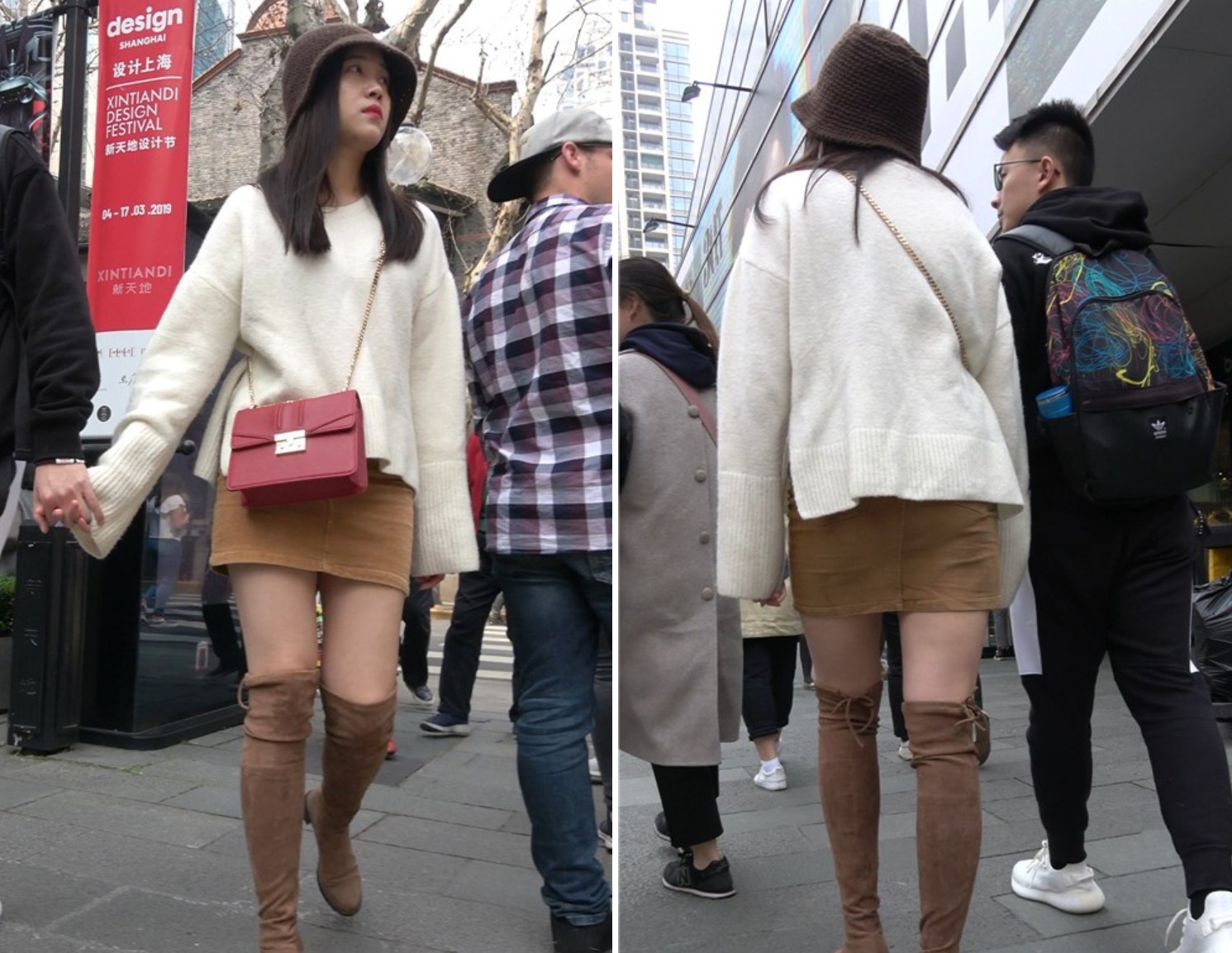 4K - 街拍丝袜美腿长靴短裙甜美妹纸 [831 MB/MP4]