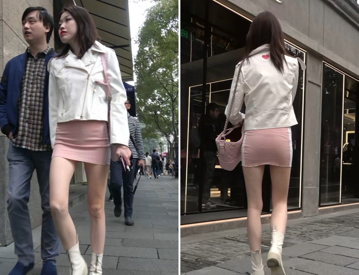 4K - 粉色短裙街拍丝袜气质街拍美女 [1.80 GB/MP4]