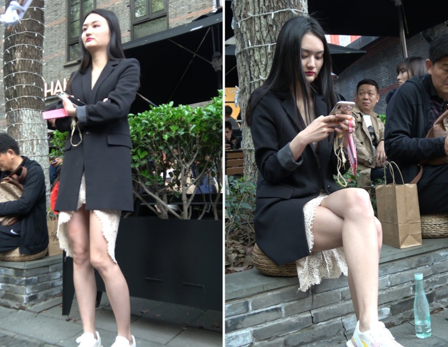 4K - 性感美腿连衣裙街拍美女 [1.48 GB/MP4]