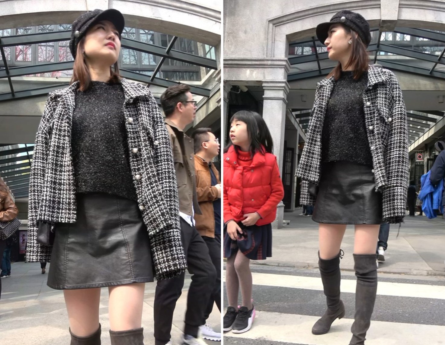 4K - 短裙，长筒靴，丝袜年轻辣妈 [605 MB/MP4]