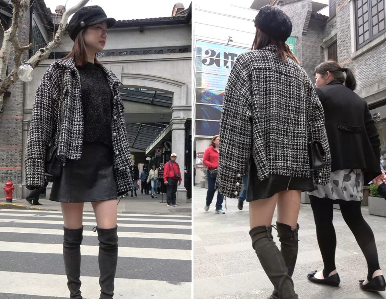 4K - 短裙，长筒靴，丝袜年轻辣妈 [605 MB/MP4]