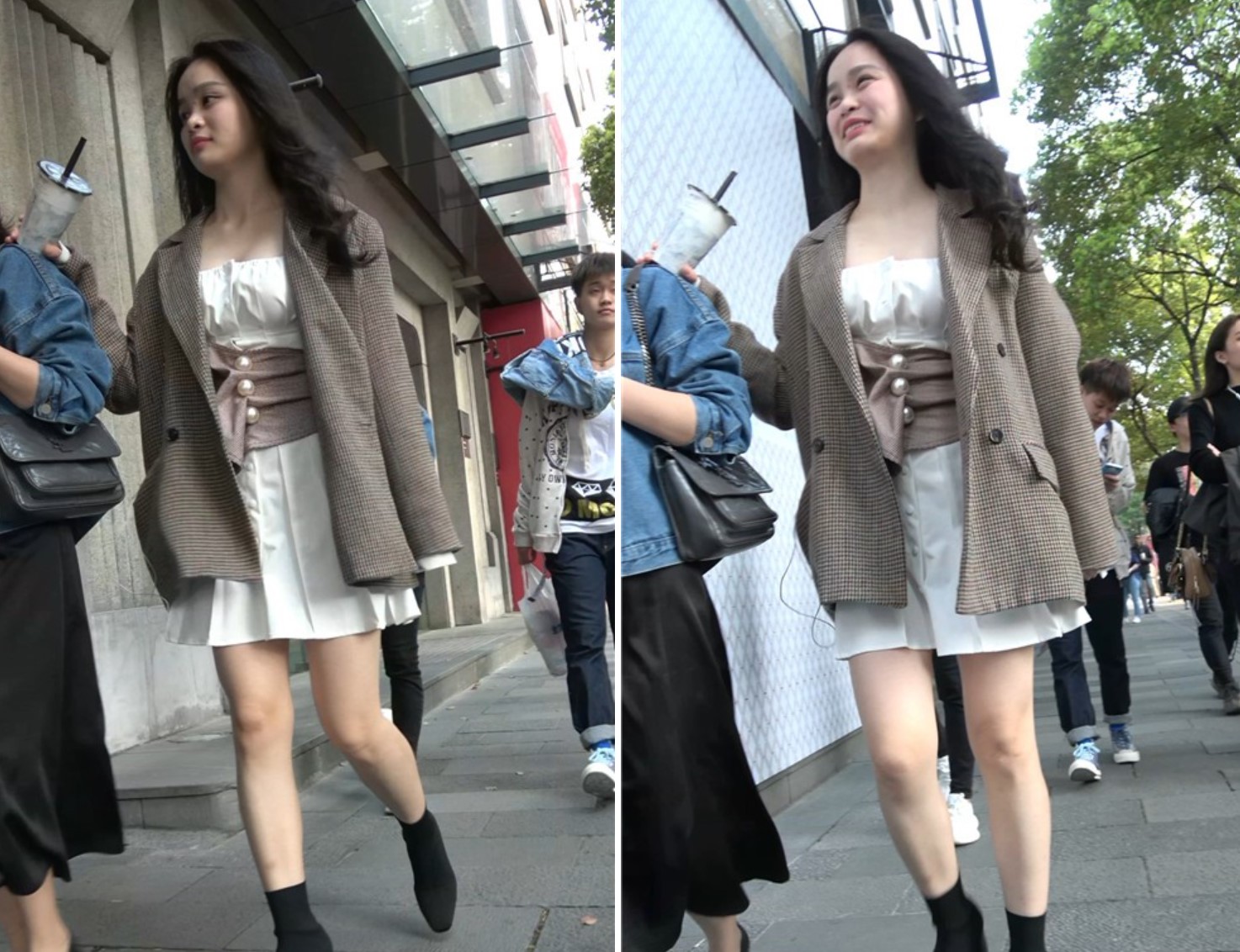 白裙美腿气质美女