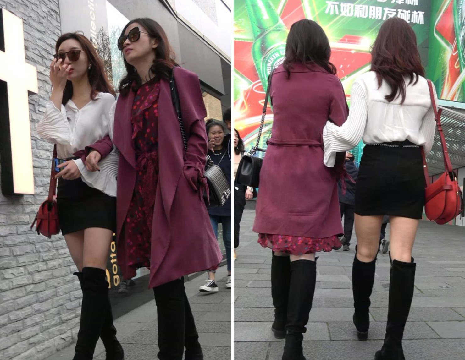 街拍两位很酷的魔镜美女