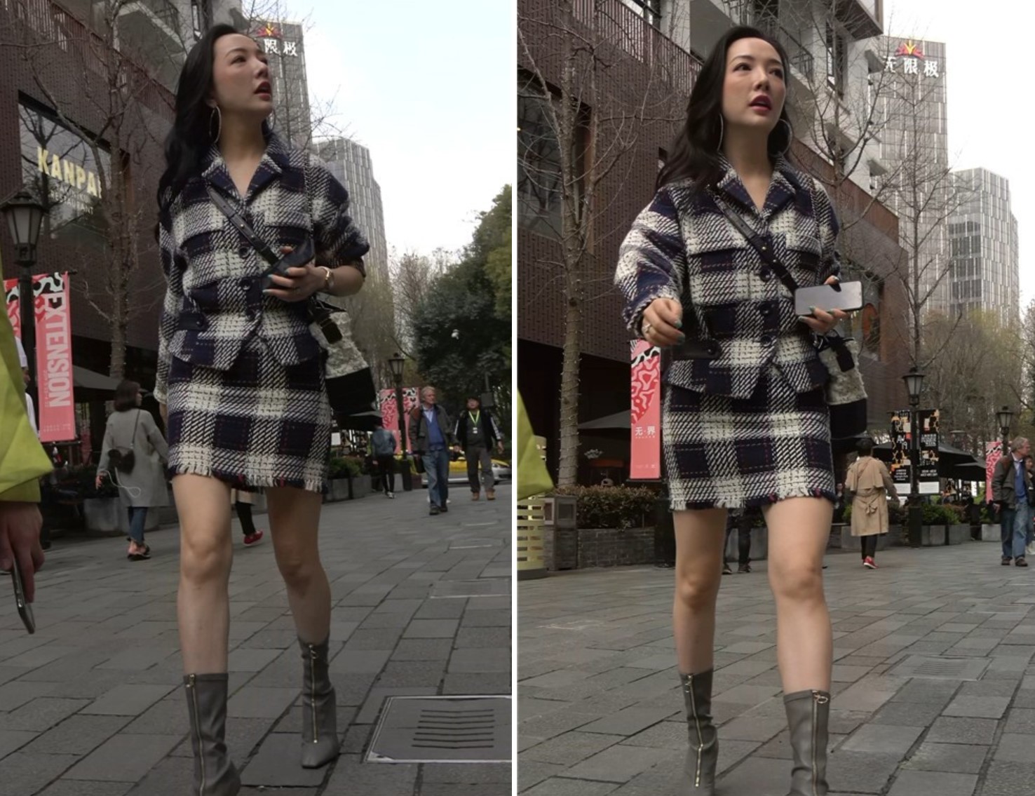 摆拍的性感街拍美女