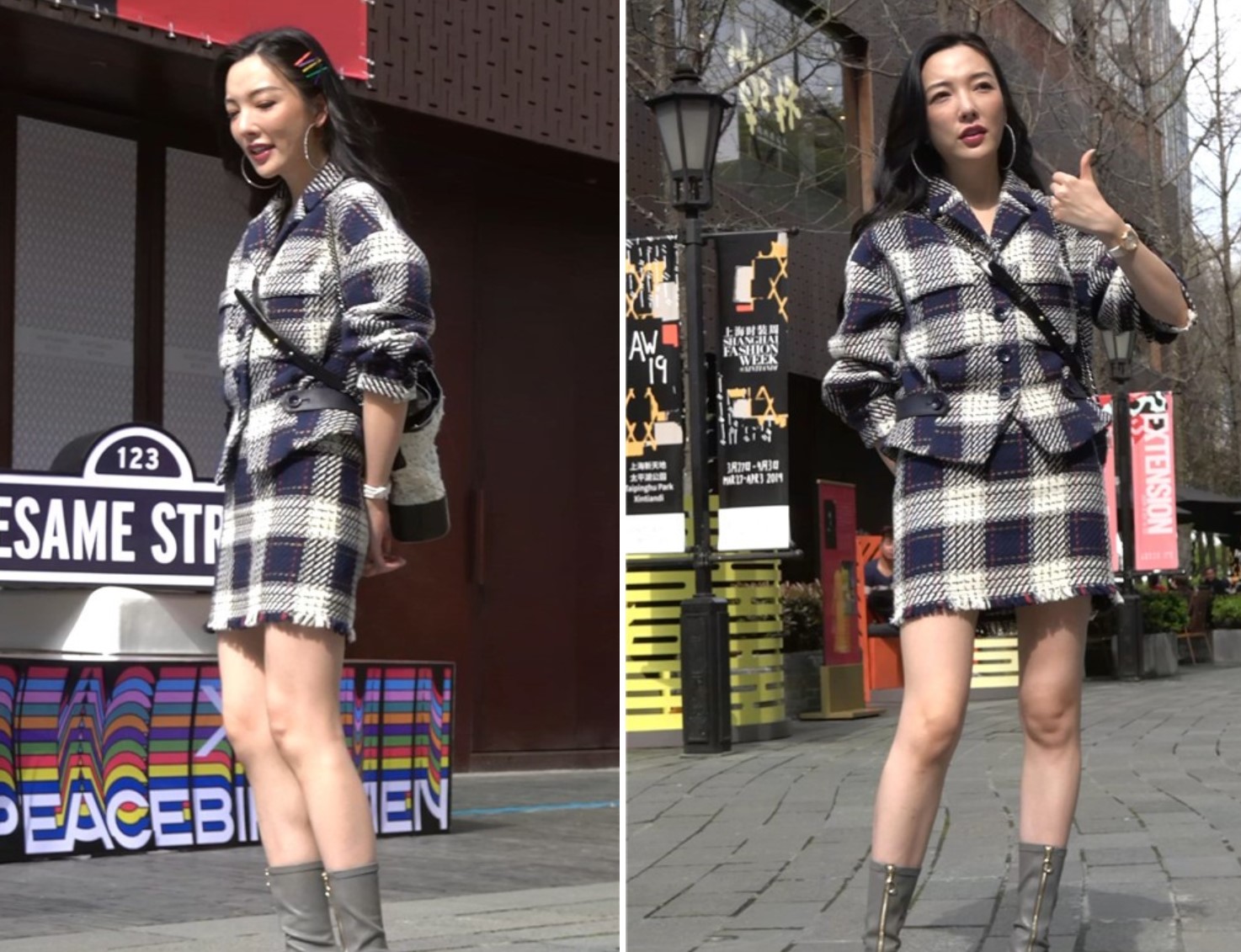 摆拍的性感街拍美女